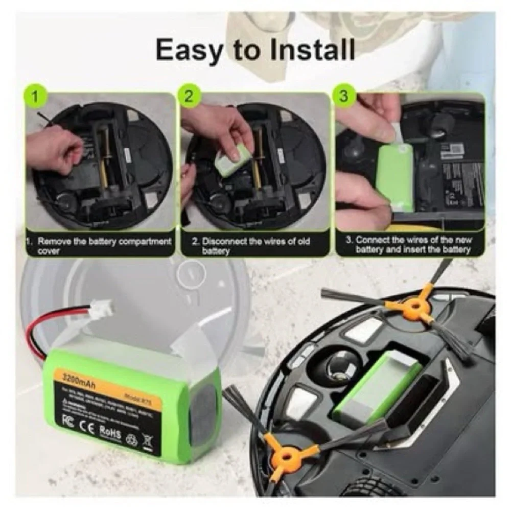 Replacement RVBAT850 Battery (3200mAh, 2-Prong Connector)